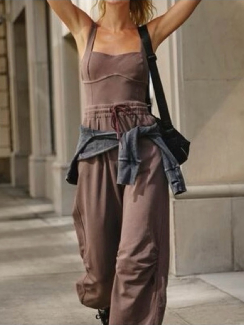 Free People Inbound Jumpsuit Dark Esspresso sz medium
